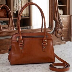 Patricia Nash Heritage Collection Calvi Tan leather Convertible Shoulder Bag